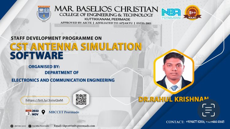 One Day Staff Development Programme on CST-Antenna Simulation Software 2022